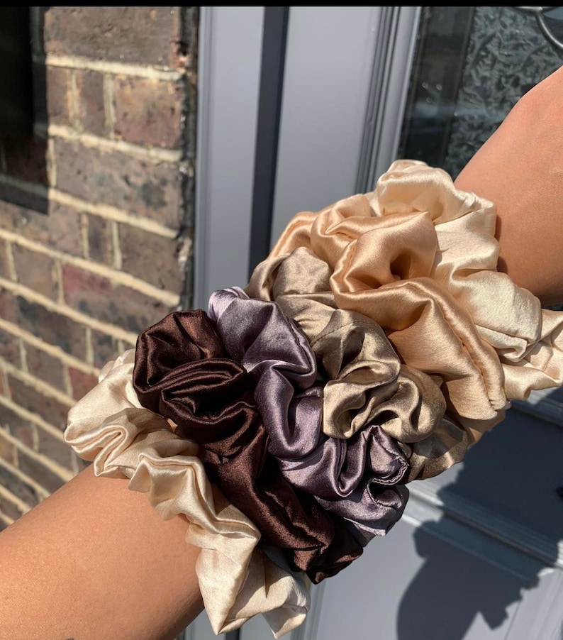 100% Mulberry Silk Hair Scrunchie,Silk Hair Tie, Silk Gift image 9