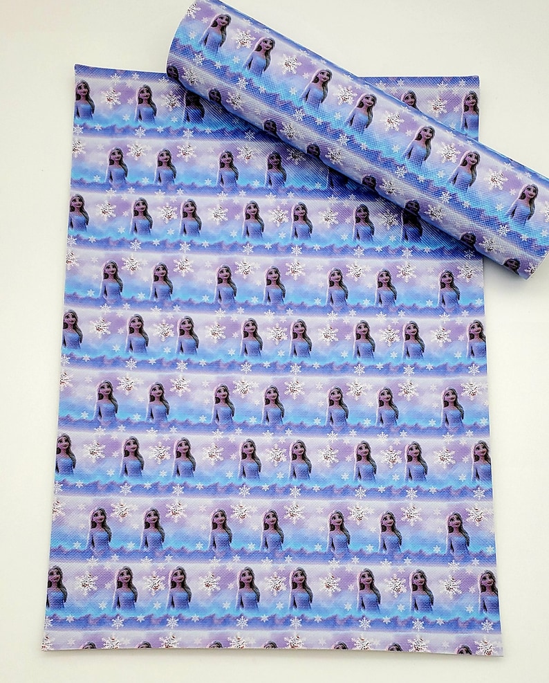 Elsa Frozen II Themed Printed Faux Leather Vinyl Sheet R600-C