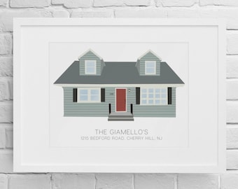 Custom House Portrait | Housewarming Gift | Home Drawing Sentimental Gift | Gift For Parents | Home Illustration | First Home Gift