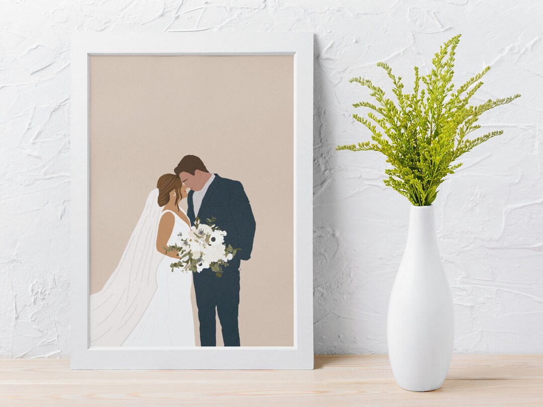 Custom Wedding Digital Portrait Illustration | Digital Download ...