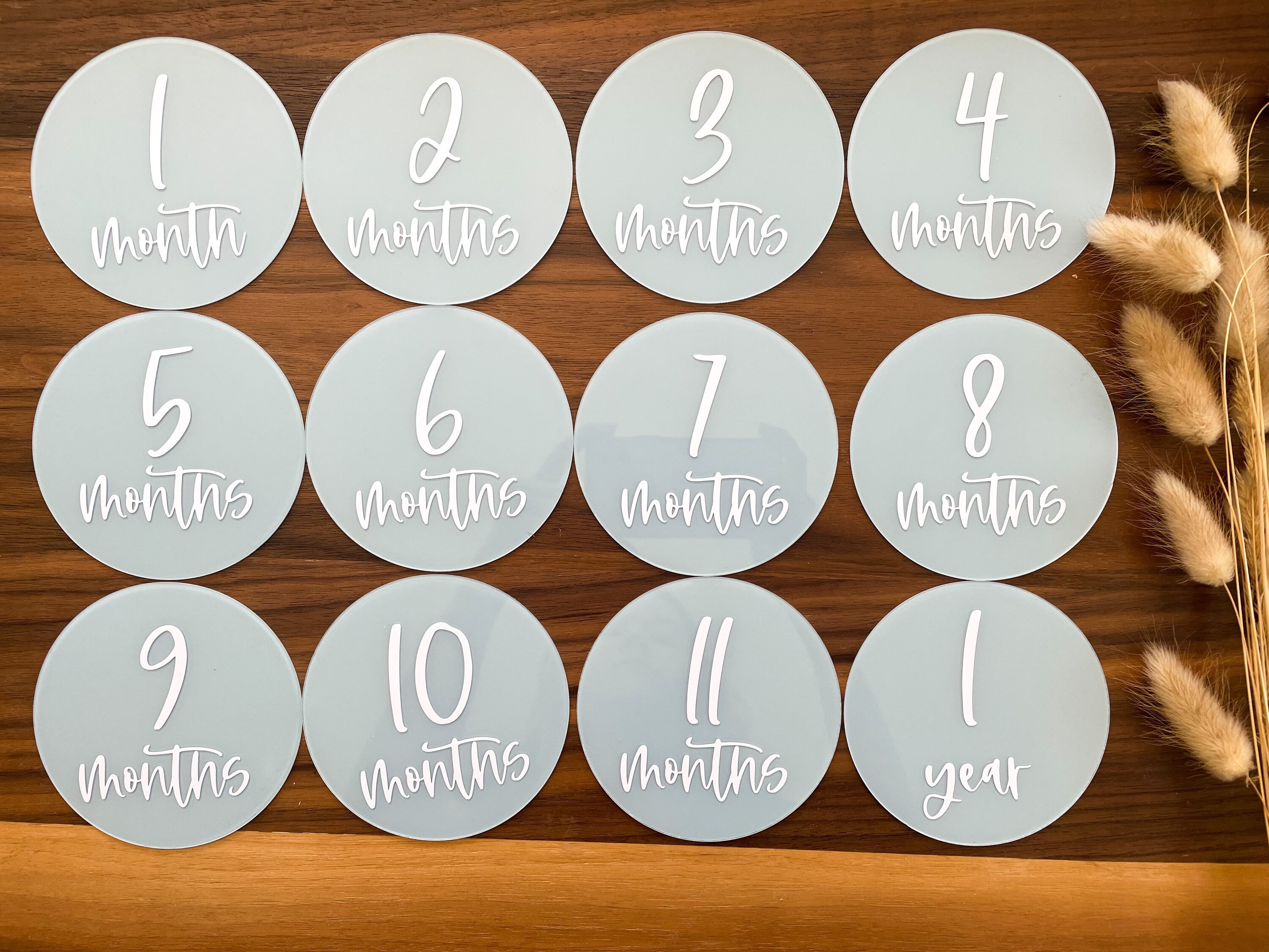 Acrylic Monthly Baby Milestone Set | Custom Acrylic 12 Month Set ...