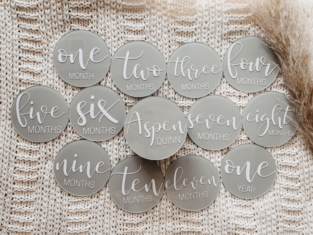 Acrylic Baby Milestone Disks | Painted Newborn Photo Props | Baby Gift ...