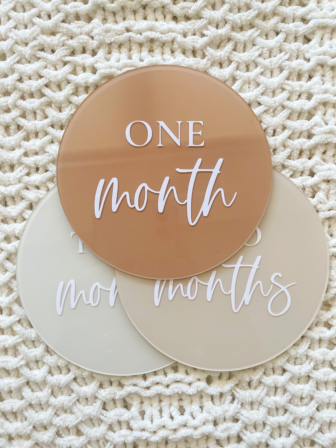 Neutral Acrylic Monthly Baby Milestone Set | Custom 12 Month Set ...