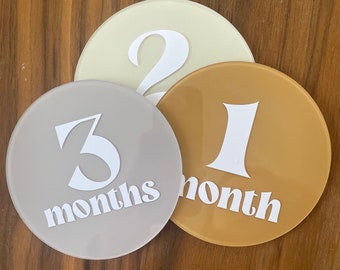 Acrylic Baby Milestone Discs | Neutral Gender, Modern Minimalist
