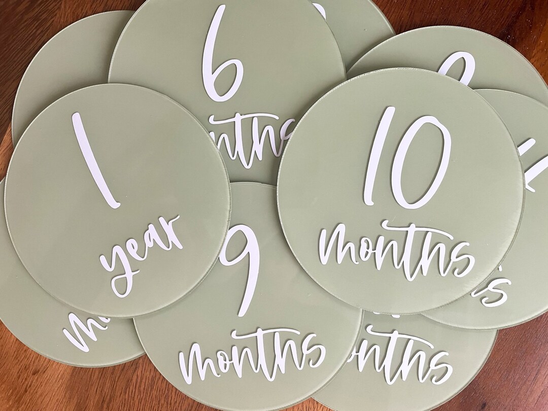 Acrylic Baby Milestone Disks | Painted Newborn Photo Props - Etsy
