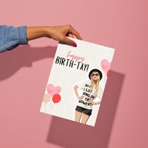 JOYEUX ANNIVERSAIRE à imprimer ! Fichier de cartes | carte d'anniversaire | Joyeux anniversaire | Inspiré de Taylor Swift | Swiftie | Rouge | carte personnalisée | png et pdf
