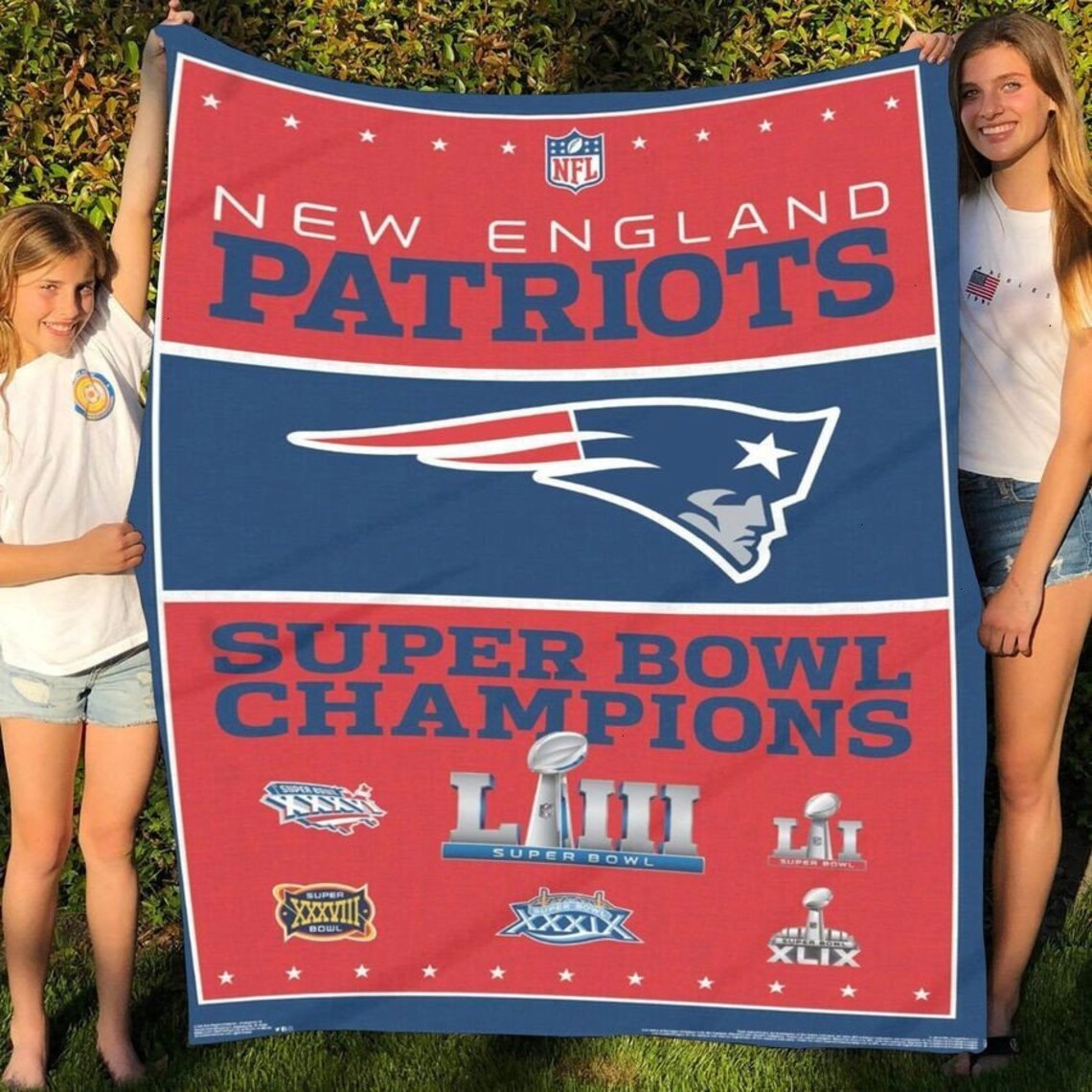 New England Patriots Team BlanketFleece Blanket Home Etsy