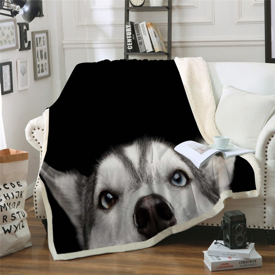 CLOOCL 3D Haustier Hund Sherpa Decke 3D Tier Husky Plüsch Etsy