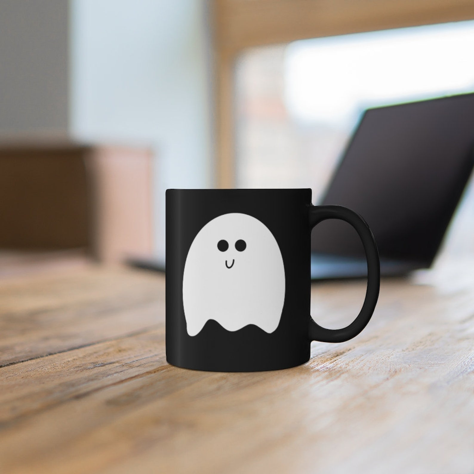 Halloween Ghost Mug Halloween Mug Halloween Black Coffee Etsy