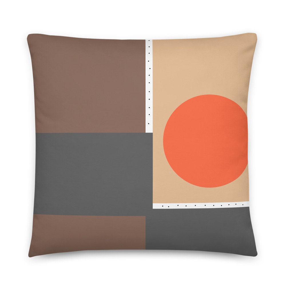 Orange and Gray Throw Pillow Orange and Gray Geometric Throw Etsy UK