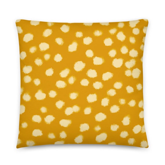 Yellow Polka Dot Throw Pillow Yellow Throw Pillow Yellow Etsy