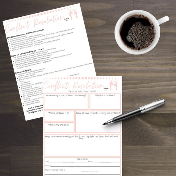 Conflict Resolution Worksheet Fight Fair Argue Right | Etsy ...