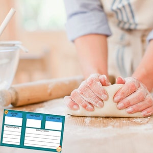 Printable Recipe Cards | Index Card Recipe | Full Page Recipe Sheet
