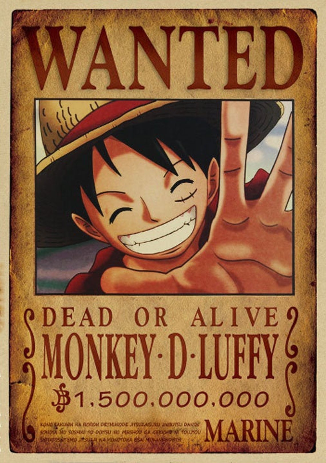 luffy wanted poster sweater