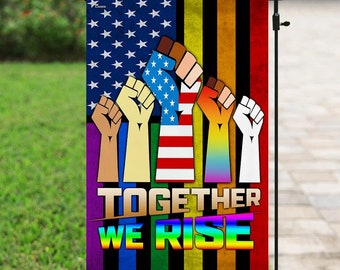 Together We Rise Black Lives Matter Native American Garden Welcome Flag Together We Rise Black Lives Matter Native American Garden Welcome Flag