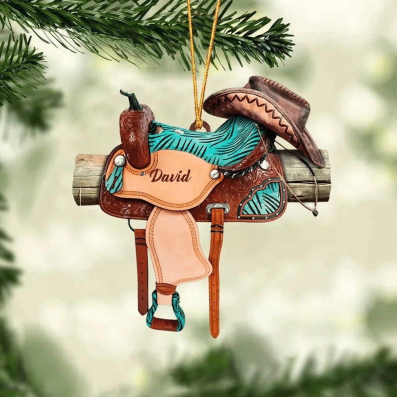 Personalized Horse Saddle Flat Christmas Ornament for Horse Etsy