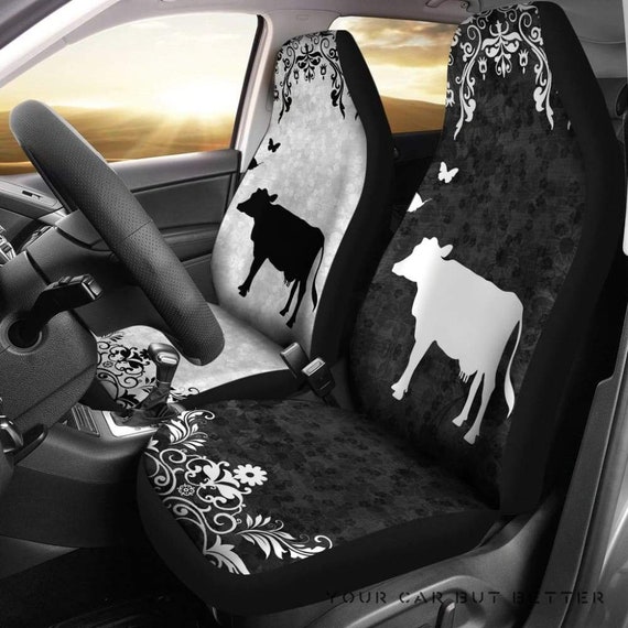Cow Car Seat Covers Cow Personalized Seat Covers Set of 2 Etsy