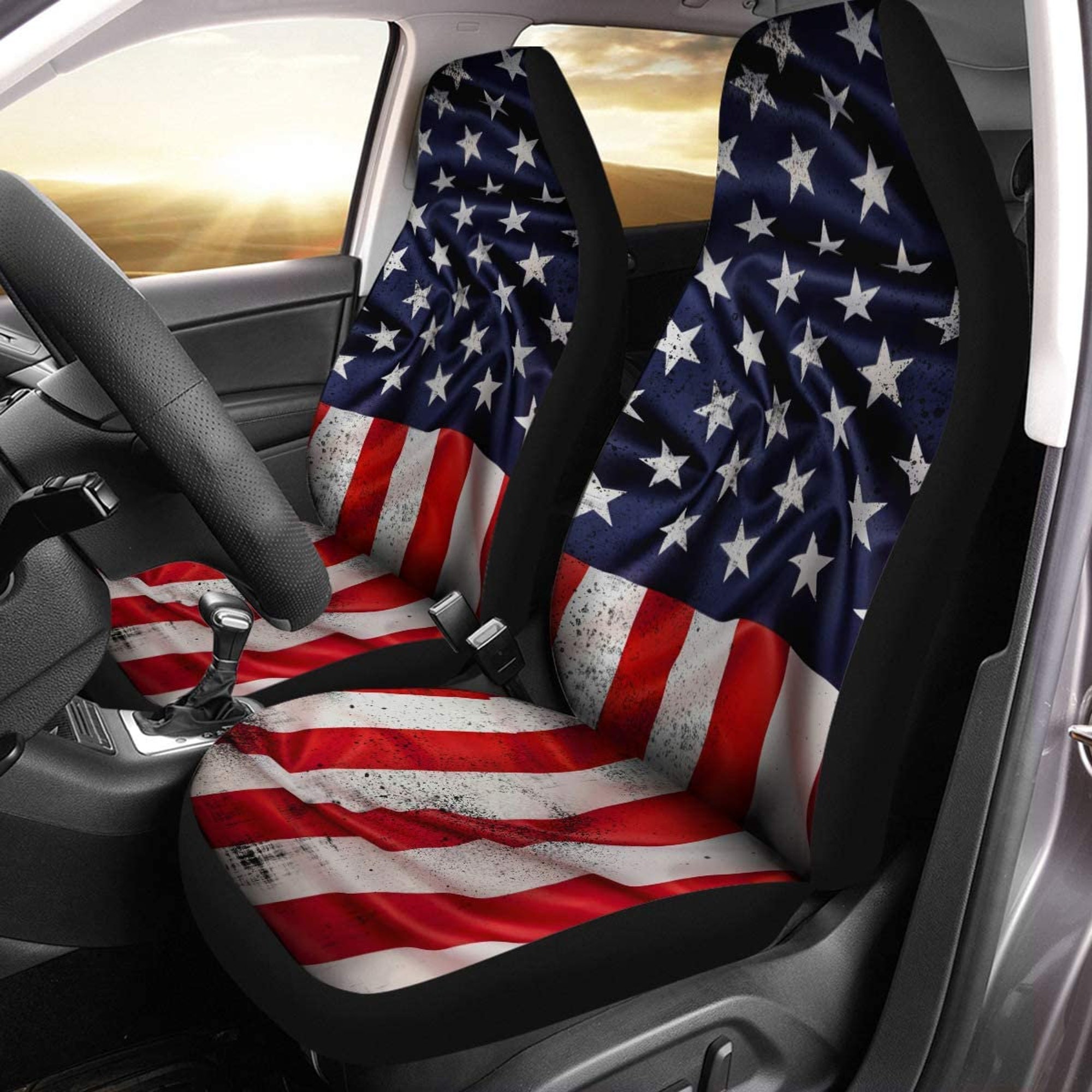 USA American Flag Car Seat Covers