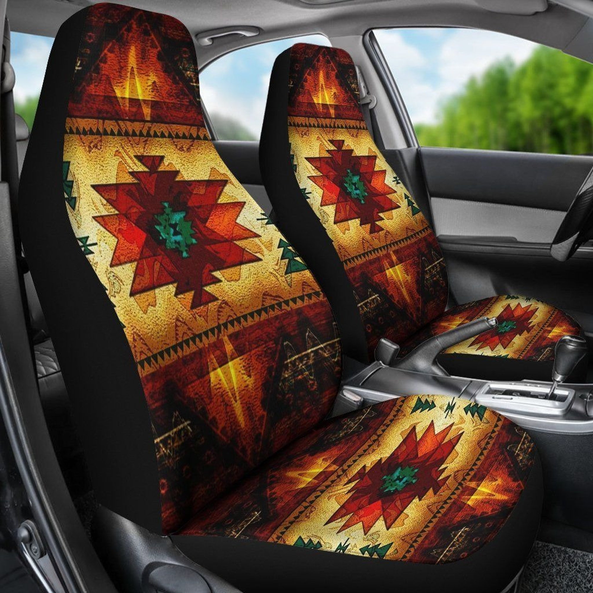 Discover Vintage Tribal Dark Brown Native American Design Car Seat Covers