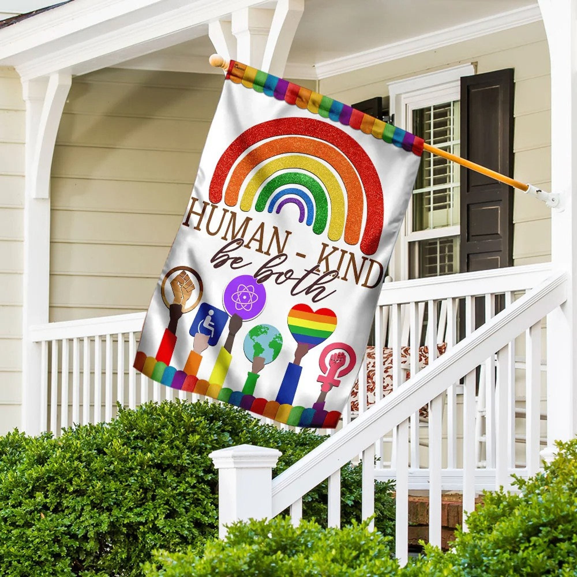 Human Kind Be Both LGBT Pride House Flag