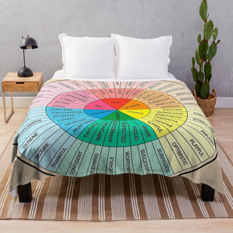 Feeling Wheel Blanket Wheel of Emotions Throw Fleece Blanket Etsy