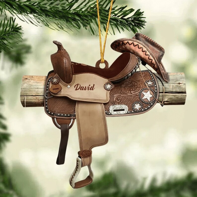 Personalized Horse Saddle Flat Christmas Ornament for Horse Etsy