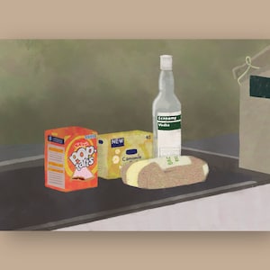 Peep Show &#39;A Car Crash of a Shopping Basket&#39; art print - unframed wall art