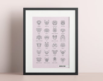 Geometric dog breeds poster - unframed art print