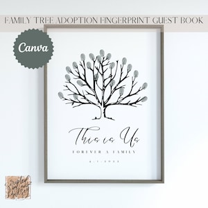 Adoption Family Tree Fingerprint Guest Book (Digital Download)