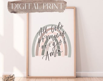 All God’s promises are yes and amen print, digital download, adoption, foster care art