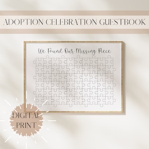 We Found Our Missing Piece Adoption Guest Book, Adoption Celebration, Adoption Party, Our Village, Adoption Party Decor Adoption Day Sign