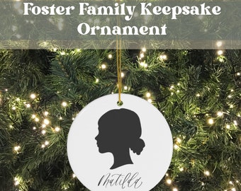 Foster Child Keepsake Christmas Ornament, Child Silhouette, Personalized Gift