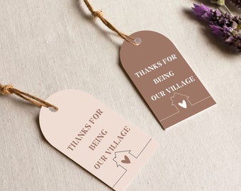 Our Village Thank you Favor Adoption Party Tags, Adoption Party Decor, Adoption Celebration Thank You Tags, Adoption Celebration Tags