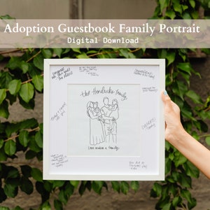 Custom Family Portrait Adoption Guest Book, Adoption Celebration, Adoption Party, Our Village, Adoption Party Decor, Adoption Gifts, Adopt