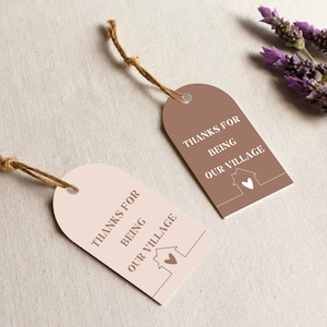 Our Village Thank you Favor Adoption Party Tags, Adoption Party Decor, Adoption Celebration Thank You Tags, Adoption Celebration Tags