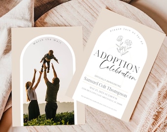 Minimalist Adoption Announcement and Invitation, Editable through Canva Digital Adoption Invitation, Adoption Invitations