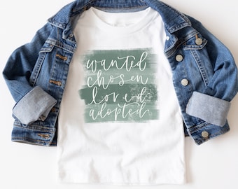 Camiseta del Día de la Adopción: Camiseta "Se busca, se elige, se ama y se adopta"