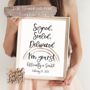 Adoption Announcement Signed, Sealed, Delivered Customizable Corjl Digital Download
