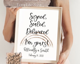 Adoption Announcement Signed, Sealed, Delivered Customizable Corjl Digital Download