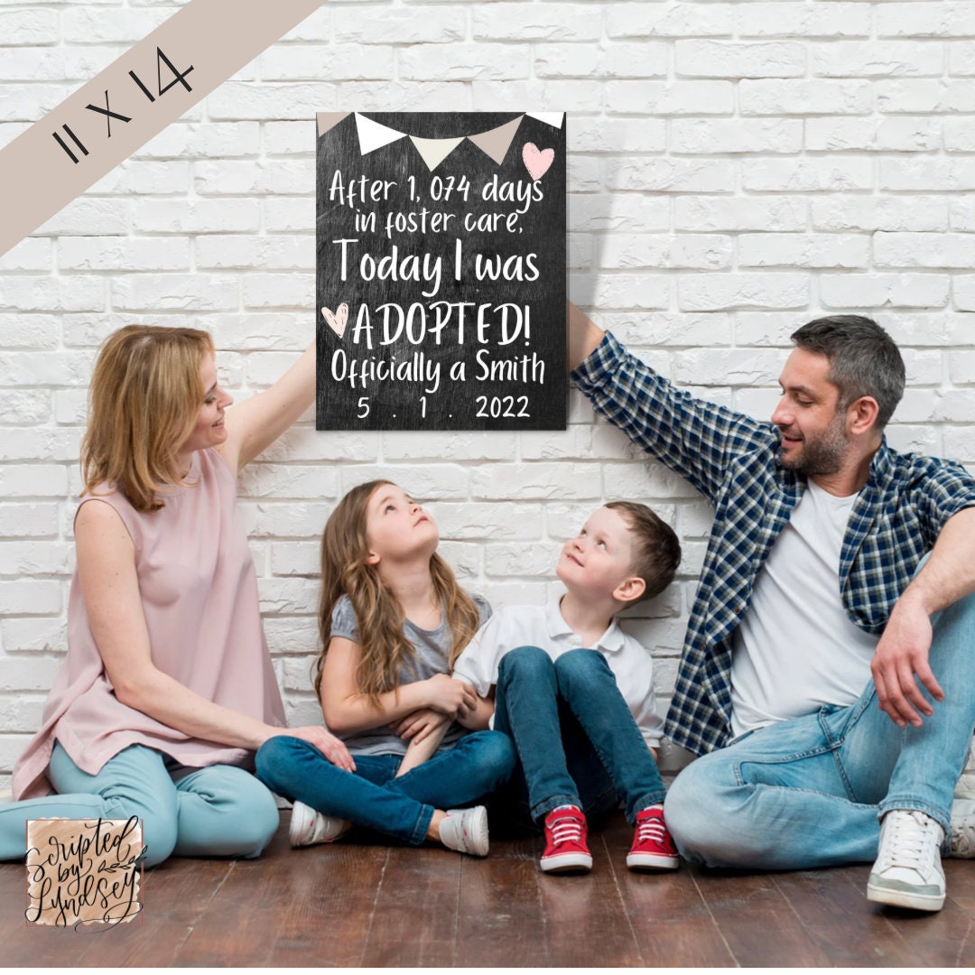 Chalkboard Adoption Announcement, Peace Out Foster Care, Adoption