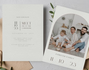 Meet me at the Courthouse Adoption Announcement, Adoption Invitation, Editable Canva Template, Adoption, Forever Family, Adoption Invitation