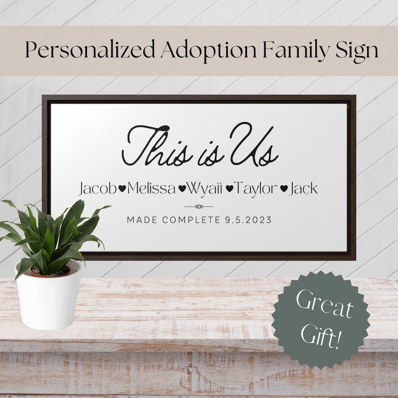 Personalized Adoption Family Canvas Sign - This is Us - Etsy