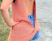 Back at Ya Crochet Summer Top Pattern, Crochet Open Back Pattern, Backless Top Crochet Pattern, Digital Download PDF, Crochet Fashion