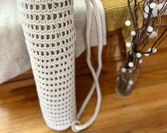 Crochet Yoga Mat Bag Pattern, Macrame Cord (PDF Pattern)