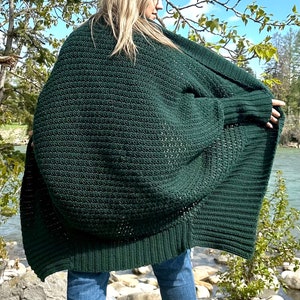 Crochet Evergreen Cocoon Shrug Pattern, Crochet Cardigan Pattern, Crochet Oversized Cardigan, Crochet Women Pattern, PDF Digital Download