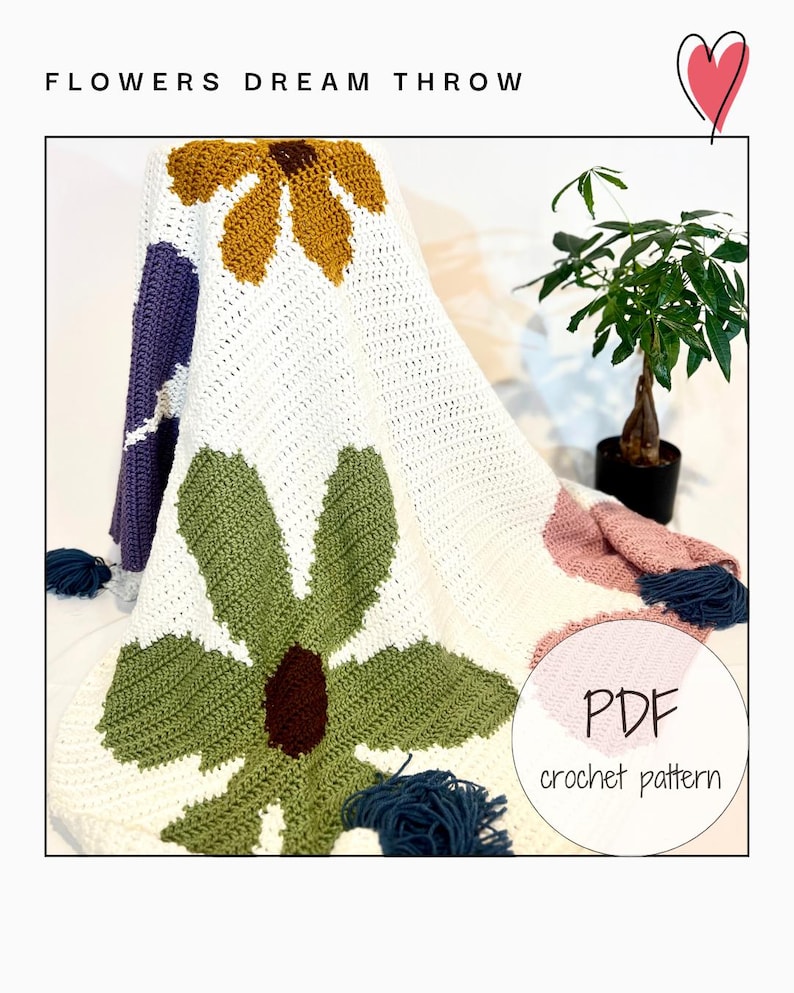 Crochet Flowers Dream Throw
