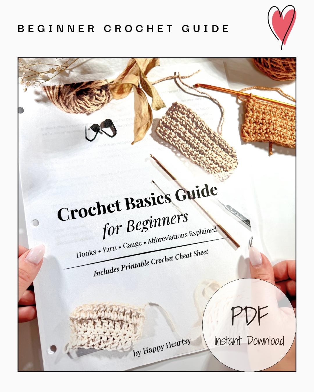 Beginner Crochet Guide, Basics PDF, Hooks Yarn Chart (instant Download ...