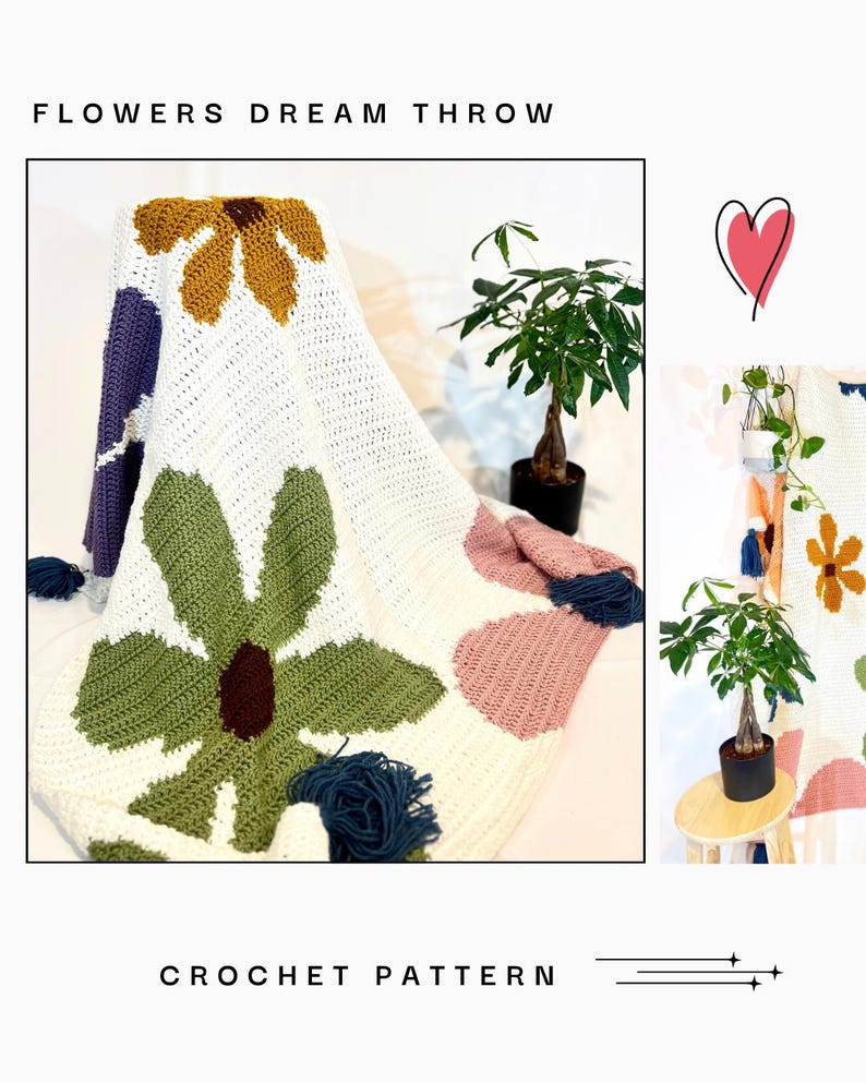Crochet Flowers Dream Throw