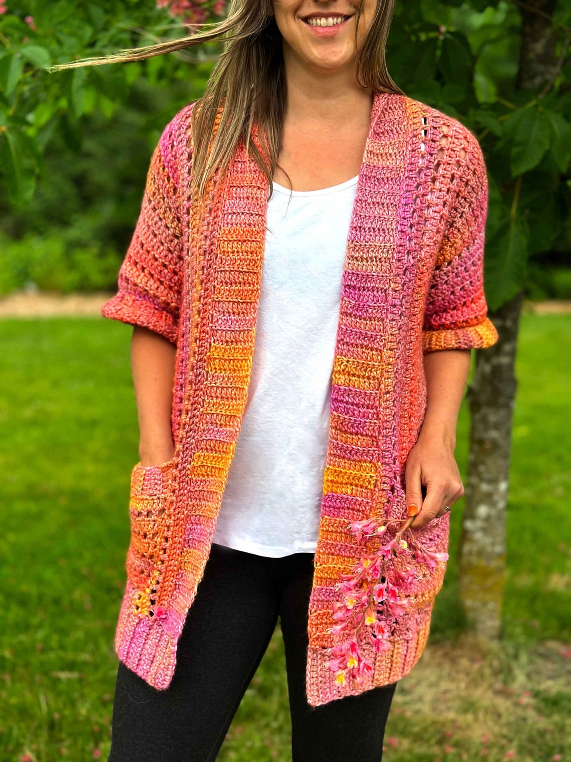 Blush of Summer Crochet Cardigan Pattern Women's Cardigan Etsy Canada