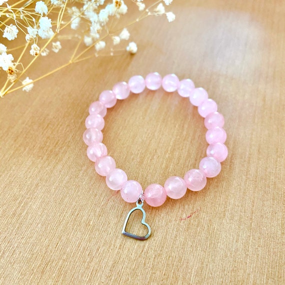 Raw rose shop quartz bracelet